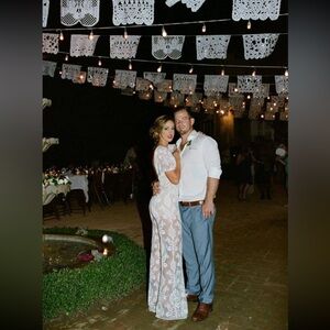 Honey Punch Peach and Cream Dress